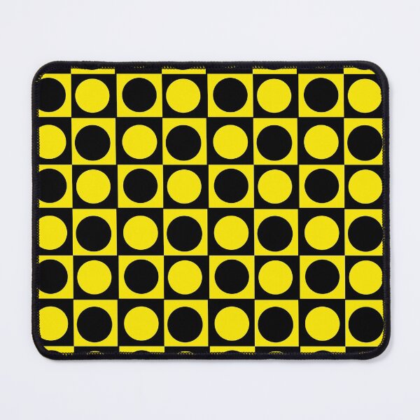 Item preview, Yellow and black retro circle and square print designed and sold by DemonicGloom.