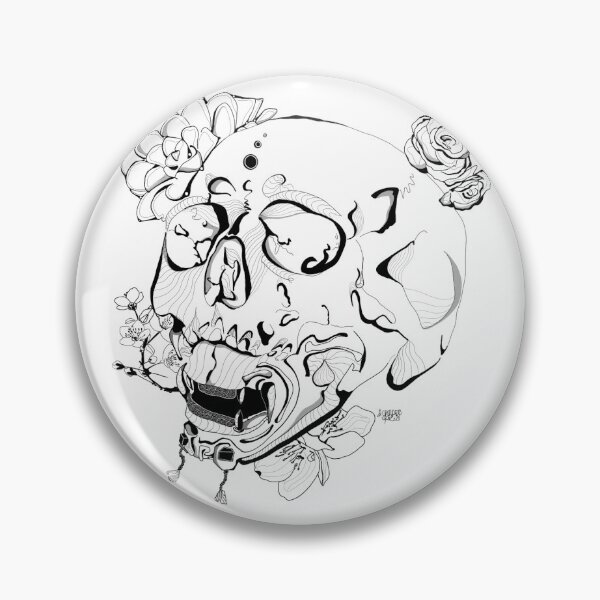 Item preview, Skull with Japanese mask designed and sold by cruzadoarte.