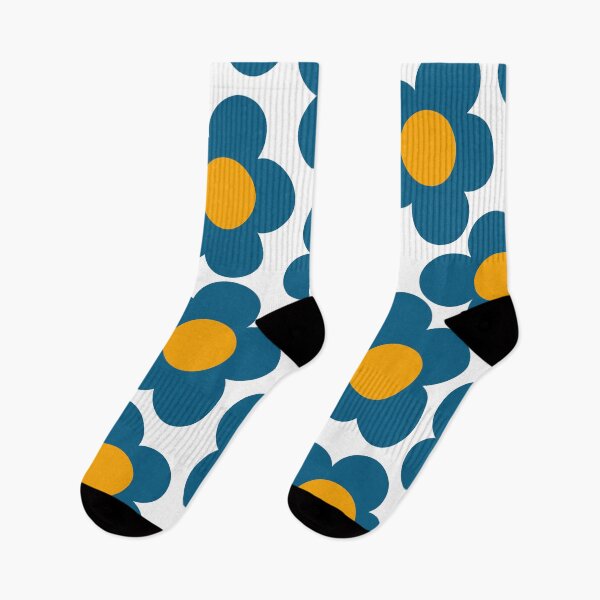 Item preview, Cute Simple Swedish Floral Pattern in Blue & Yellow designed and sold by Deutschic.