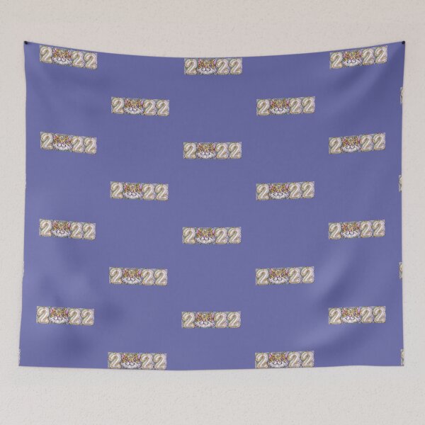 Item preview, 2022 year number with tiger head in pastel colors on very peri designed and sold by Marharyta Ushakova.