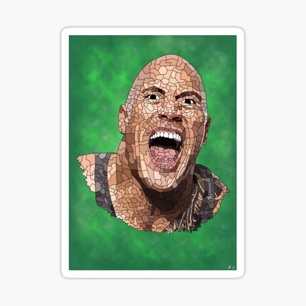 "Dwayne "The Rock" Johnson LowPoly Portrait" Sticker for Sale by B-Y