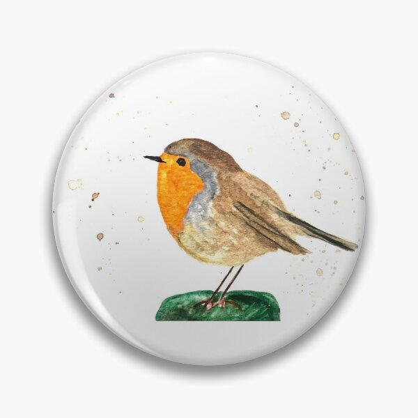 Item preview, Robin watercolor bird winter snow festive designed and sold by Monika Howarth.