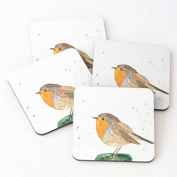 Item preview, Robin watercolor bird winter snow festive designed and sold by Monika Howarth.