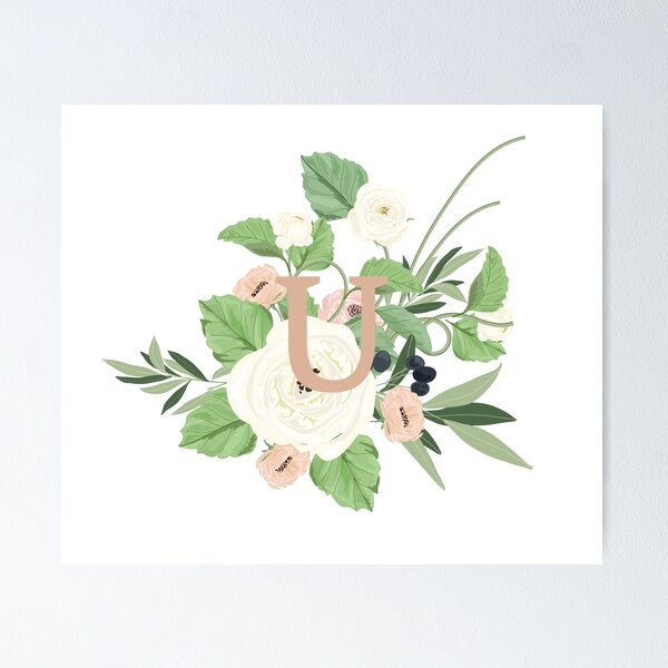 Item preview, Floral letter U designed and sold by patsyrosedesign.