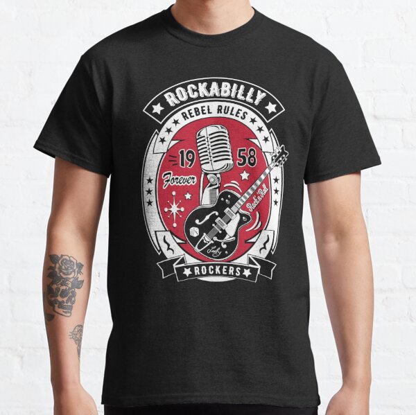 Classic Rock 50s Rockabilly Music 1958 Rock and Roll Vintage Rocker 60s 70s Guitar Classic T-Shirt