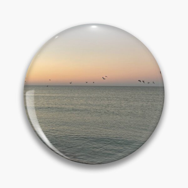 Item preview, Side Angle Coral Siesta Key Ocean Sunrise with Seagulls  designed and sold by jessicaleah15.