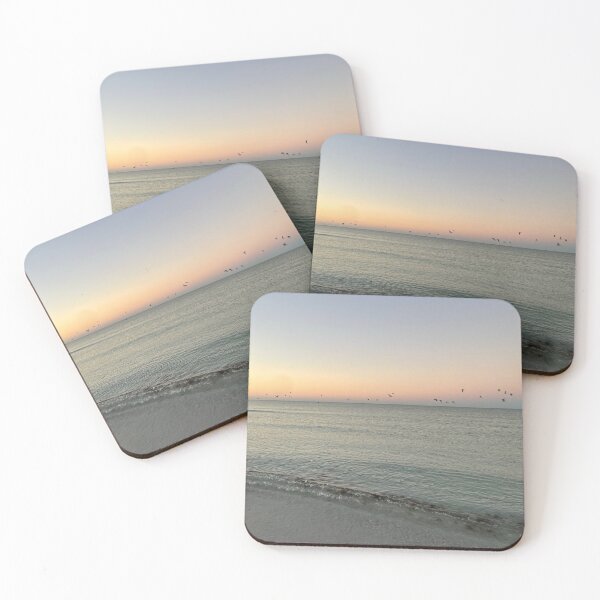 Item preview, Side Angle Coral Siesta Key Ocean Sunrise with Seagulls  designed and sold by jessicaleah15.