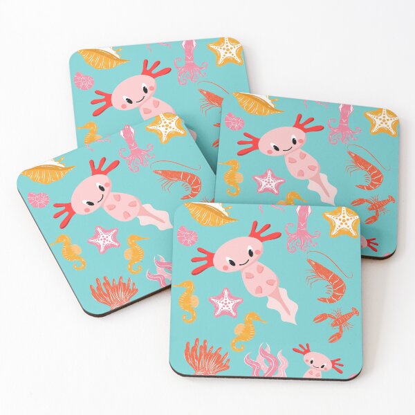 Item preview, Cute axolotl pattern designed and sold by BronikowskiART.