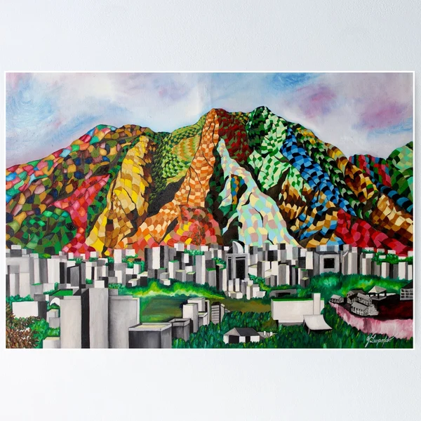 El Ávila - Vinilo decorativo para pared, diseño de paisaje destrozado en 3D  del Parque Nacional de Caracas, Venezuela, póster para habitación de