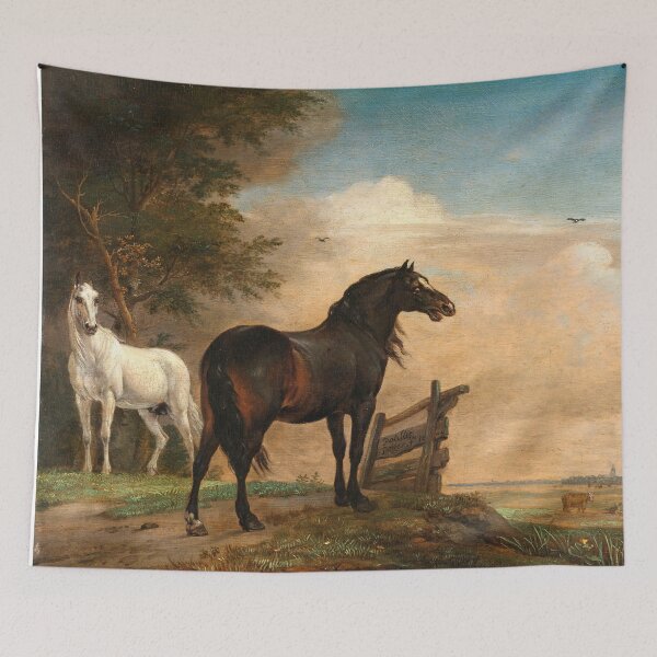 Item preview, Horses in the meadow near a fence, 1649 by Paulus Potter designed and sold by nextstepdesigns.