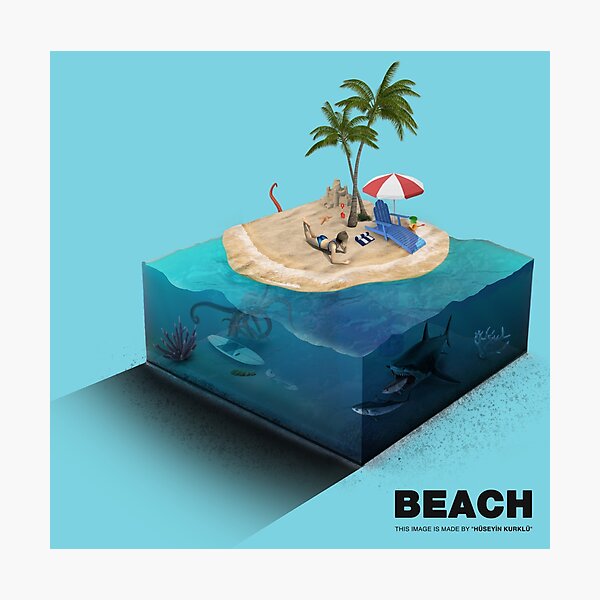 Item preview, Micro-World BEACH ILLUSTRATION designed and sold by HuseyinKurklu.