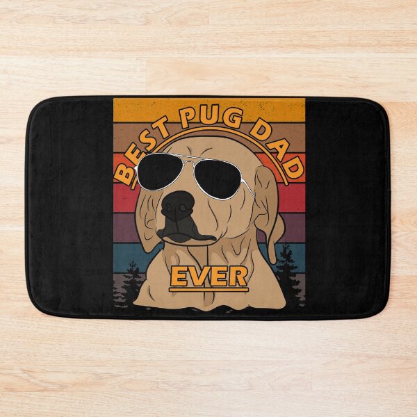 Item preview, Funny distressed retro sunset best pug dad ever dog face saying/quote design designed and sold by SamRVstore.