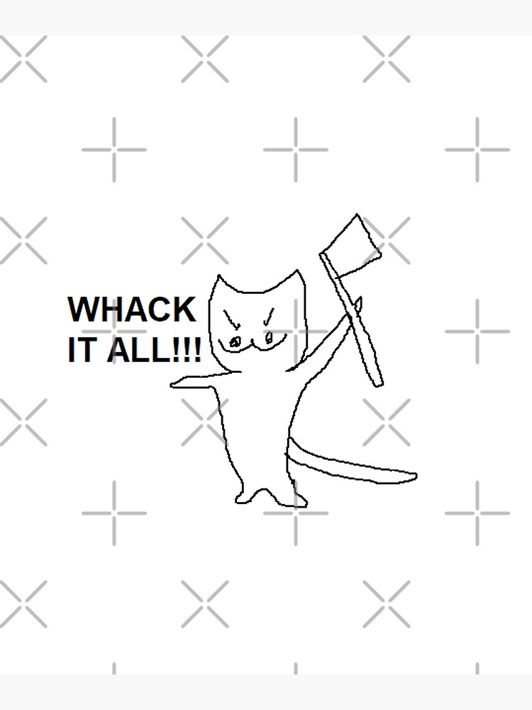 WHACK IT ALL!!! catcrumb art Sticker for Sale by Zeeprint