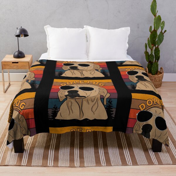Item preview, Funny distressed retro sunset dope pug dog face saying/quote design designed and sold by SamRVstore.