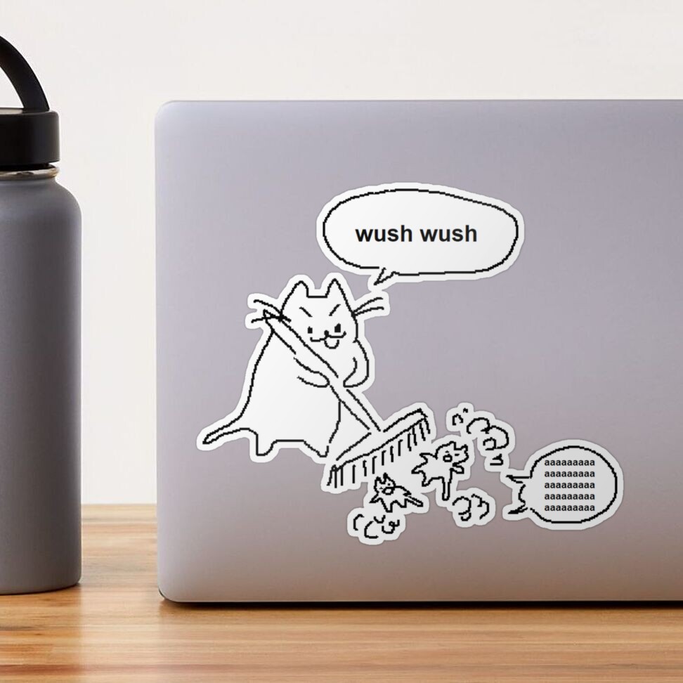 wush wush catcrumb art | Sticker