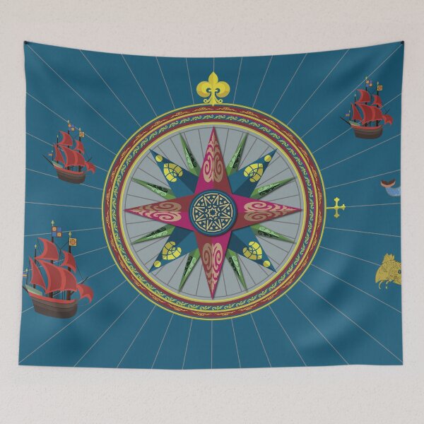 Item preview, Antique Naval Sea Map Wind rose Compass Sail Ships designed and sold by Anna Lemos.