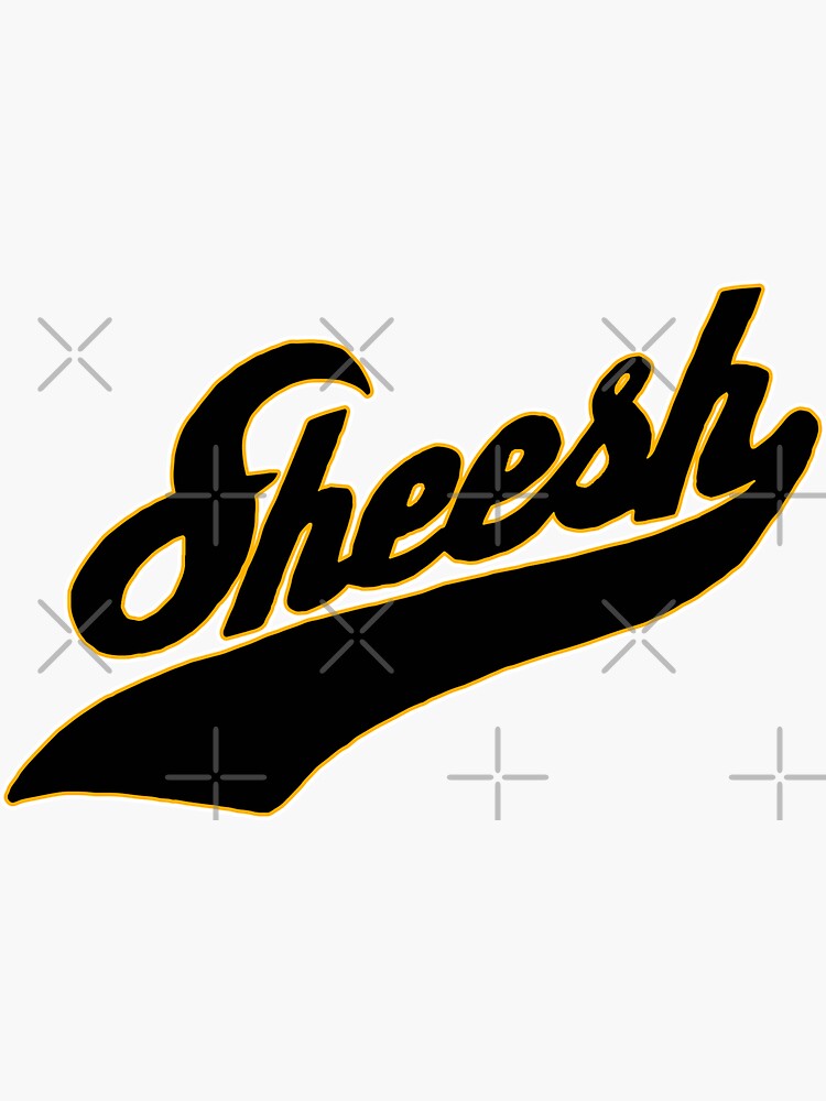 "Sheesh logo (black text)" Sticker by Murderbunnytees | Redbubble