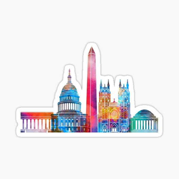 Vista previa del artículo con la obra «Cartel acuarela de hitos de Washington DC», diseñado y vendido por paulrommer.