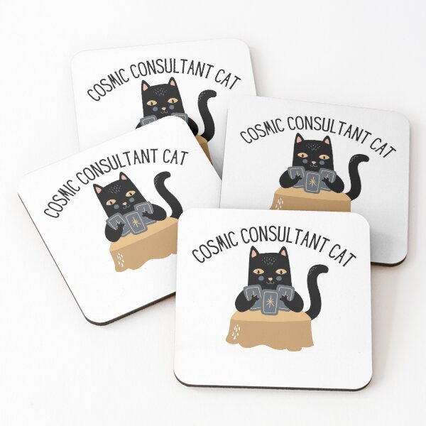Item preview, cosmic cat consultant black cat tarot designed and sold by designsbyreaia.