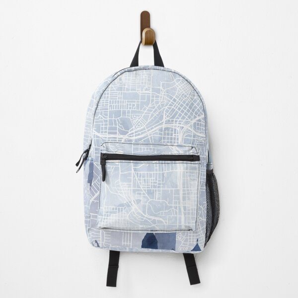 Item preview, Atlanta Skyline & Map Watercolor Navy Blue, Print by Zouzounio Art designed and sold by zouzounioart.