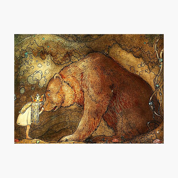 Item preview, She kissed the bear on the nose - John Bauer 1907 designed and sold by RPGHaven.