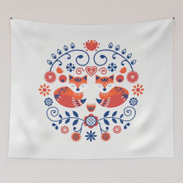 Item preview, Scandinavian Embroidery Cat Pattern Design - Cat and Embroidery Fans designed and sold by lduke47.