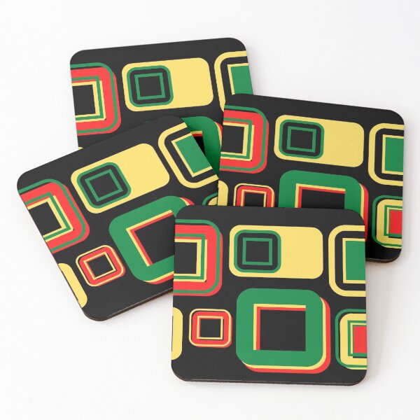 Item preview, KENTE INSPIRED SQUARES - BLACK designed and sold by HillTopView.