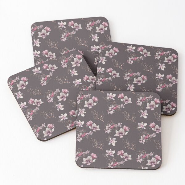 Item preview, Beautiful Pink Dark Brown, Rose Gold Line Art, Floral Pattern  designed and sold by Jaydee001.