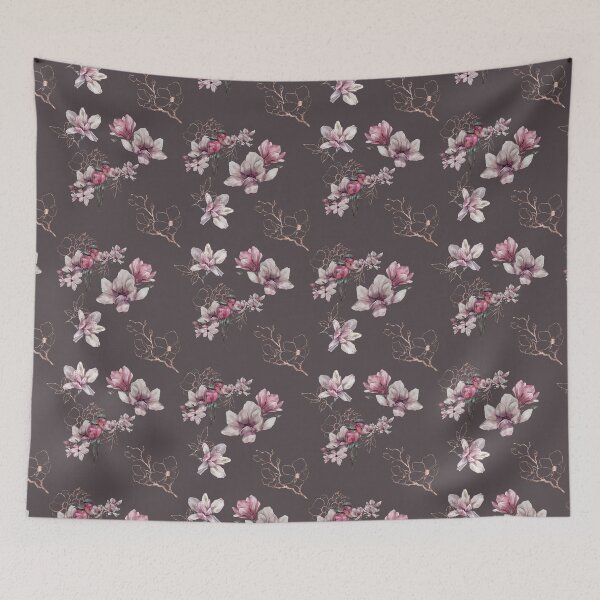 Aperçu de l'œuvre Beau rose brun foncé, dessin au trait or rose, motif floral créée et vendue par Jaydee001.