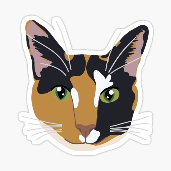 Calico Cat Face (2nd Version) Sticker