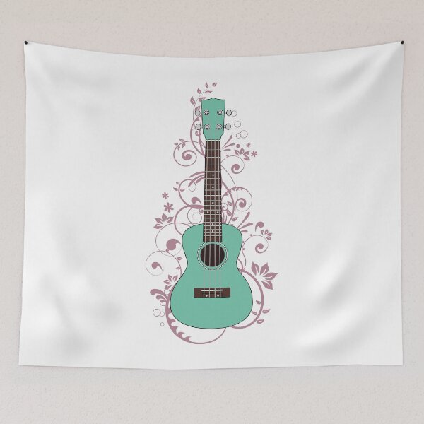 Item preview, Surf Green Ukulele Flowering Vines designed and sold by nightsworthy.