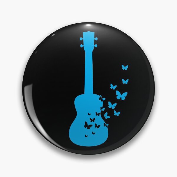 Item preview, Ukulele Silhouette Turning Into Butterflies Blue designed and sold by nightsworthy.