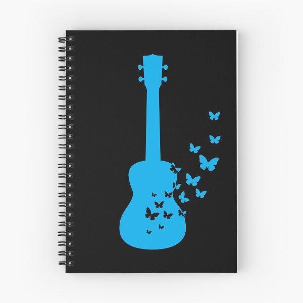 Item preview, Ukulele Silhouette Turning Into Butterflies Blue designed and sold by nightsworthy.