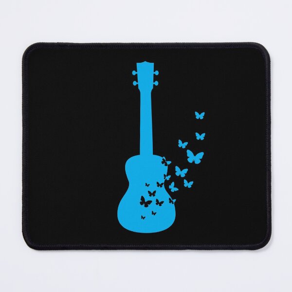 Item preview, Ukulele Silhouette Turning Into Butterflies Blue designed and sold by nightsworthy.