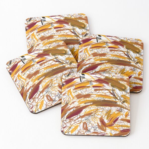 Item preview, Gold Maroon Black Orange Colorful Abstract Art Scribble Print Pattern Design designed and sold by hopecope.