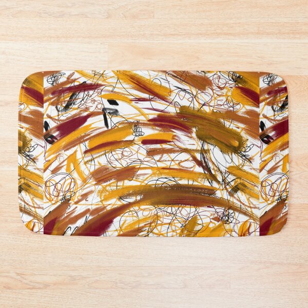 Item preview, Gold Maroon Black Orange Colorful Abstract Art Scribble Print Pattern Design designed and sold by hopecope.