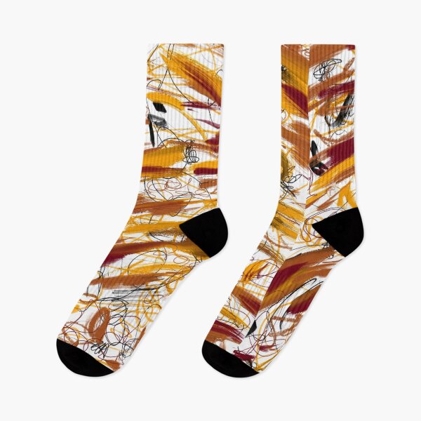 Item preview, Gold Maroon Black Orange Colorful Abstract Art Scribble Print Pattern Design designed and sold by hopecope.