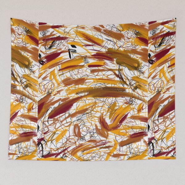 Item preview, Gold Maroon Black Orange Colorful Abstract Art Scribble Print Pattern Design designed and sold by hopecope.