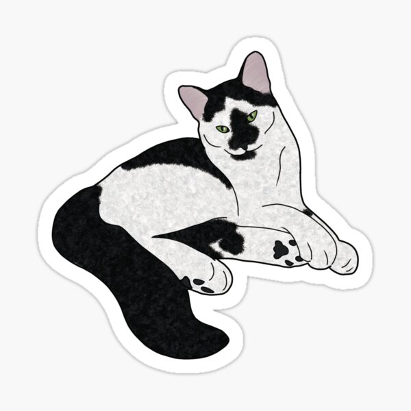 Pin-Up Cat - Black and White Cat Sticker
