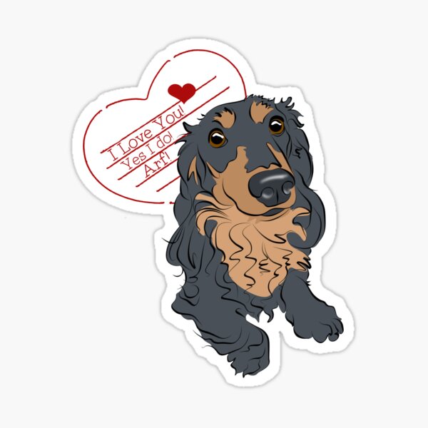 Kids and Babies: I love you! Yes I do - loving Doxie Sticker