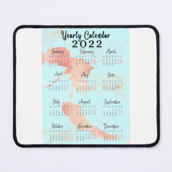 Item preview, Yearly Calendar for 2022 Coffee Splatter Theme designed and sold by Megan Nicole Czerwinski.
