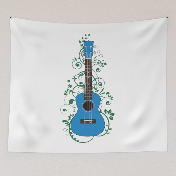 Item preview, Blue Ukulele Flowering Vines designed and sold by nightsworthy.