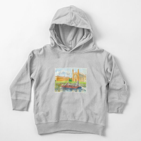 Cat Punt on River Cam Watercolour Art Toddler Pullover Hoodie