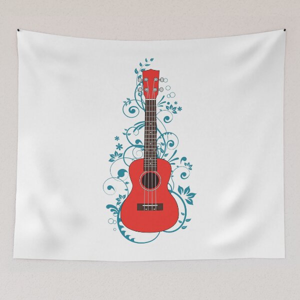 Item preview, Red Ukulele Flowering Vines designed and sold by nightsworthy.