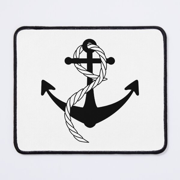 Item preview, Nautical Boat Anchor With Rope, Black and White designed and sold by Itaya Art.