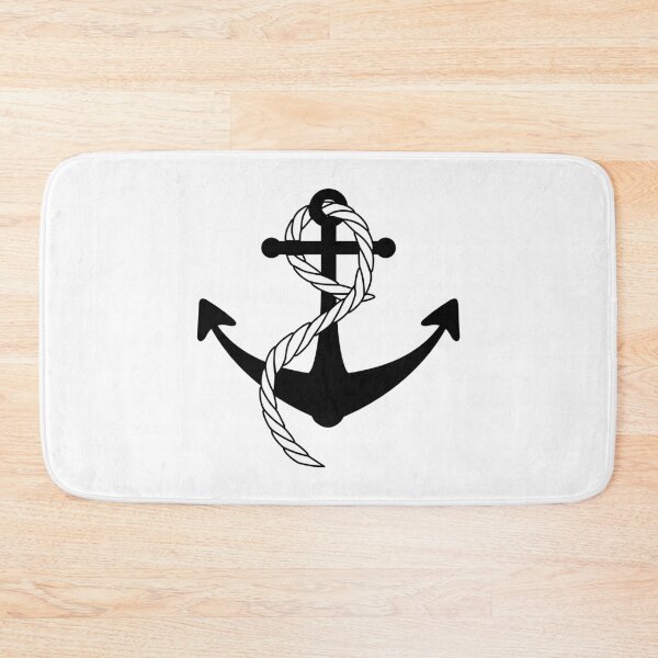 Item preview, Nautical Boat Anchor With Rope, Black and White designed and sold by Itaya Art.