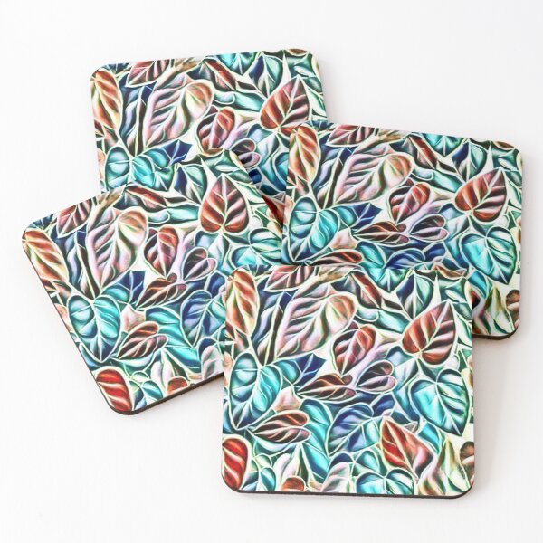 Item preview, retro, leaves, multicolored, endless pattern, designed and sold by Maria Mihailova.