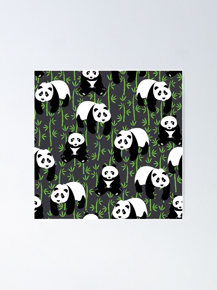 Hand Drawn Cute Pandas Poster For Sale By Mnightsa Redbubble 