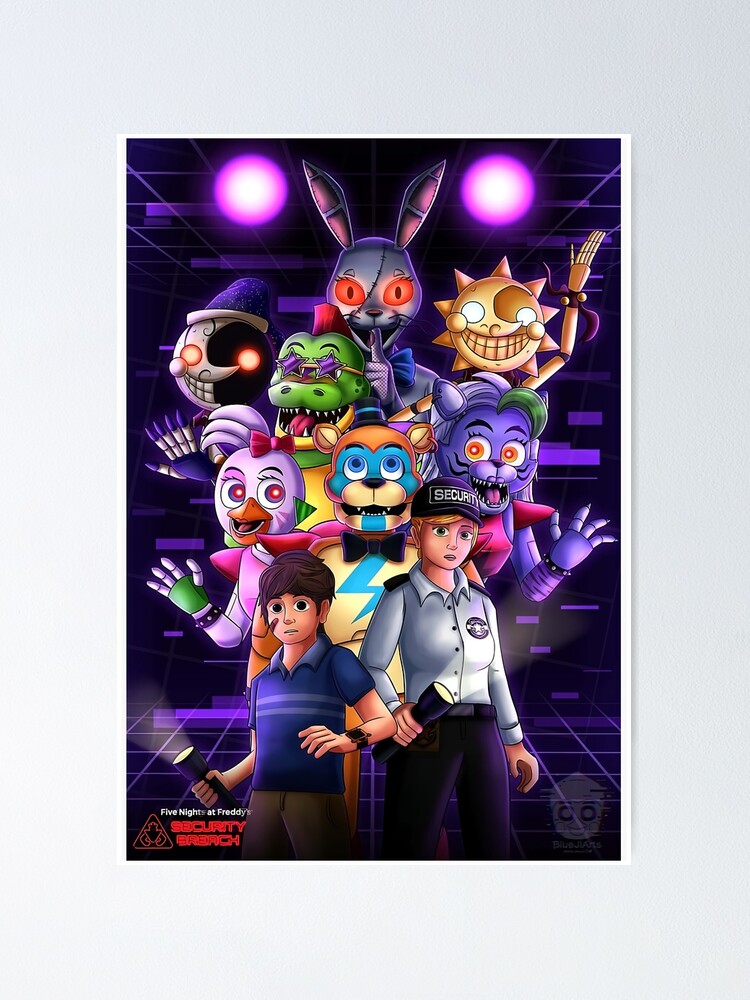 FNAF Security Breach Glam Rock Freddy, Gregory and Vanny  Poster for Sale  by Darkodra