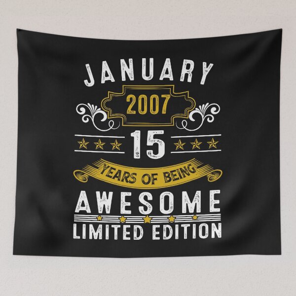 Item preview, 15 Year Old Awesome Since January 2007 Gifts 15th Birthday designed and sold by Nena12312.